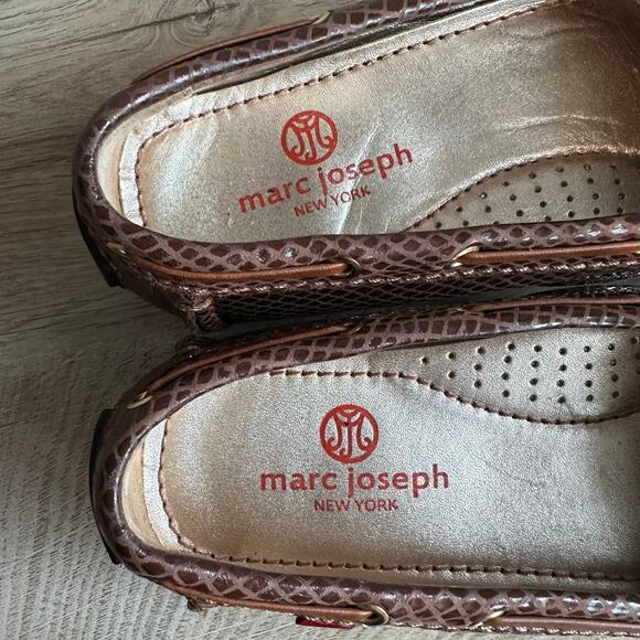 Marc Joseph Cypress Hill Driving Moccasins Loafer Mocha Gold Snake 7 - Picture 8 of 12